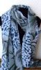 FOULARD LEOPARD BLEU GRIS