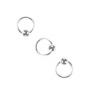 3 PIERCINGS  D'ONGLE ARGENTE 