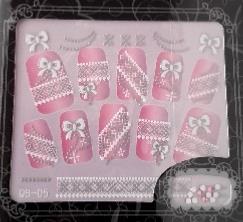 STICKERS 3D NOEUDS STRASS ROSE