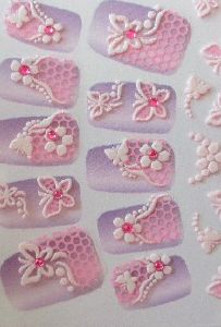 STICKERS 3D PAPILLON FLEUR 