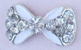 BIJOU D'ONGLE NOEUD BLANC STRASS