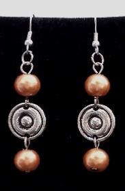 BOUCLES D'OREILLES PERLE MARRON