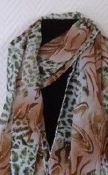 FOULARD LEOPARD VERT MARRON