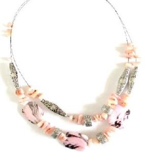 COLLIER PERLES ROSE