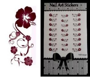 STICKERS FLEUR ROUGE