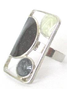 BAGUE RECTANGLE NOIR