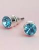 BOUCLES D'OREILLES STRASS BLEU 