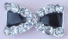 BIJOU D'ONGLE NOEUD NOIR STRASS