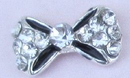 BIJOU D'ONGLE NOEUD NOIR STRASS