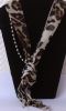 FOULARD COLLIER LEOPARD MARRON