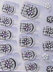 STICKERS 3D FRENCH FLEURS STRASS