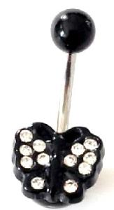 PIERCING NOMBRIL PAPILLON NOIR STRASS