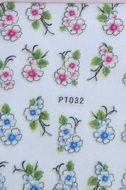 STICKERS FLEURS ROSE BLEU