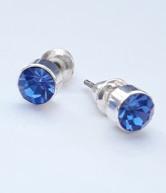 BOUCLES D'OREILLES STRASS BLEU