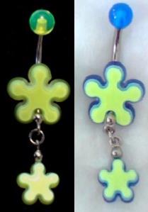 DUO PIERCINGS NOMBRIL PENDENTIF