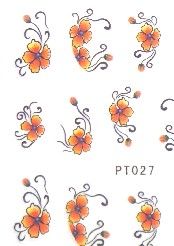 STICKERS FLEURS ORANGE JAUNE