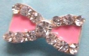 BIJOU D'ONGLE NOEUD ROSE STRASS