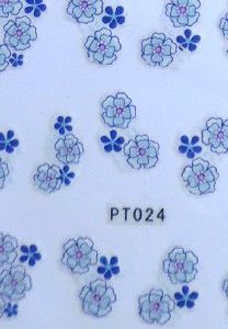 STICKERS FLEURS BLEU