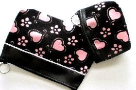 TROUSSE-PORTE MONNAIES  COEUR  ROSE