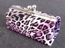 PORTE MONNAIES LEOPARD VIOLET