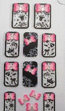 STICKERS NOEUD ROSE STRASS