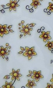 STICKERS FLEURS JAUNE MARRON