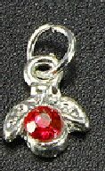 PIERCING D'ONGLE ARGENTE STRASS ROUGE