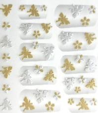 STICKERS PAPILLONS DORE ARGENT